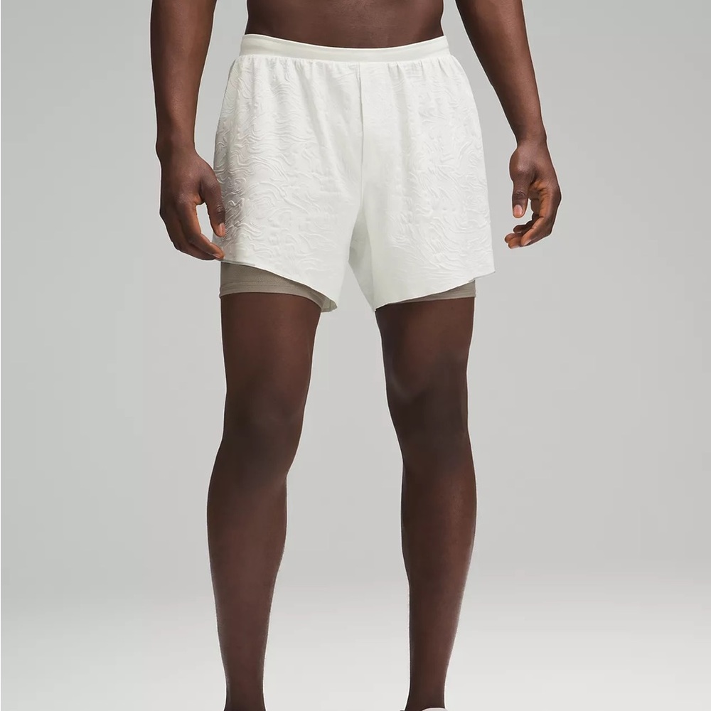 Brand New LULU Lemon Men’s 5” inseam running shorts in white JUST BOUGHT